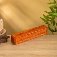 Пенал для благовония двойной с хранением, дерево шишам 30,5 см