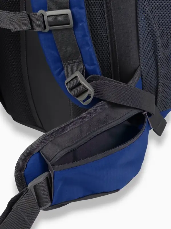 Рюкзак тур 65+5л, 30*20*53, отдел на шнурке, 5нар+2вн кармана, цвет синий