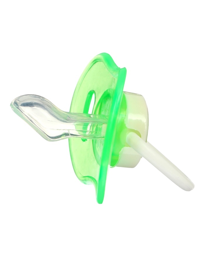 Пустышка ортодонтическая, с колпачком, от 3 мес., цвет голубой/зеленый