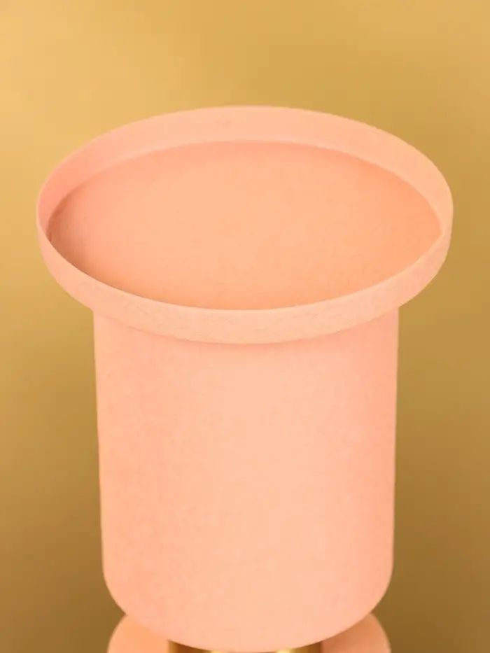 Подсвечник на 1 свечу текстурный "Пудровый" 10,5х10,5х19 см