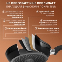 Ковш Magistro Flame, 2,3 л, d=20 см, h=8,8 см, с крышкой, антипригарное покрытие, индукция