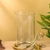 Подсвечник "Золотой полоз" алюминий 21х20х15,5 см