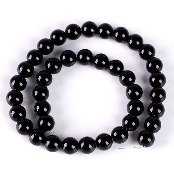 Бусины из натурального камня &laquo;Чёрный агат&raquo; набор 36 шт., размер 1 шт. &mdash; 10 мм