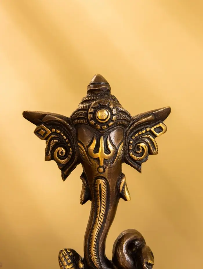 Сувенир "Голова слона" латунь 7х3,5х11,5 см