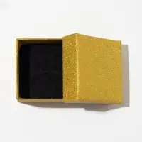 Коробочка подарочная под кольцо/серьги &laquo;Блеск&raquo;, 5&times;5, цвет золото, вставка чёрная