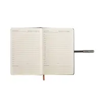 Ежедневник недатированный формат А5, с хлястиком, 112л, линия, пвх, Узор Черный