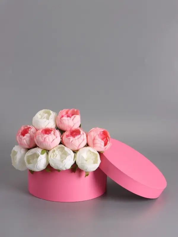 Коробка круглая розовая, 25 х 12 см