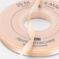 Лента атласная двухсторонняя №112 6мм*25&plusmn;1м айвори TR