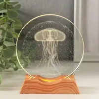 Сувенир стекло свет "Диск. Медуза" 5хLED d=10 см, USB 10х4х11,4 см