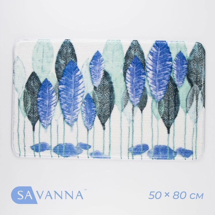 Коврик для ванной и туалета SAVANNA &laquo;Гранд&raquo;, 50&times;80 см, цвет голубой