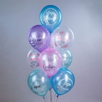 Шар латексный 12'' &laquo;Пожелания для неё&raquo;, 5 дизайнов, 1-сторонний, набор 25 шт., МИКС