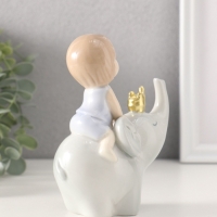 Фигурка керамика &laquo;Малыш на слоне&raquo;, 4.5&times;10.5&times;13 см