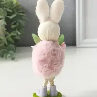 Сувенир пасхальный "Зайка в платьице с бутоном пиона в лапках" 5,5х5х19 см