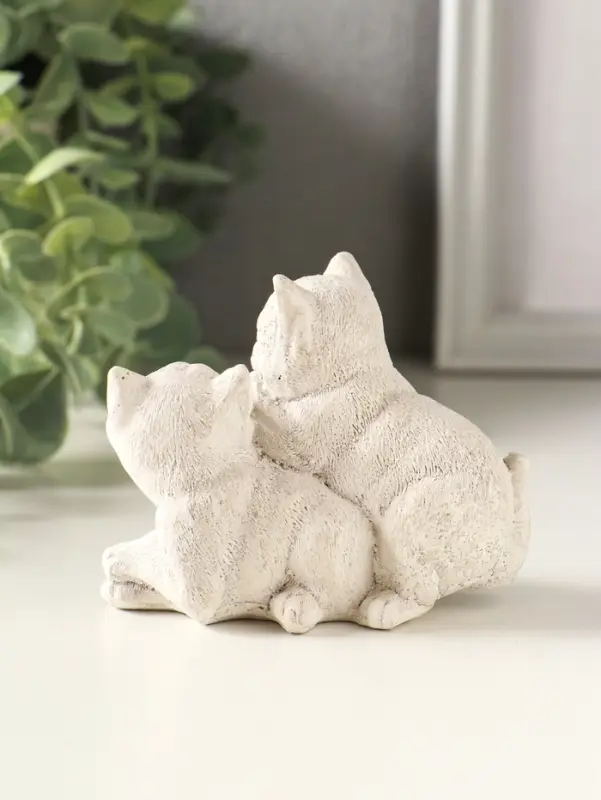 Статуэкта "Пара кошечек" 9х7х5 см, серо-коричневый