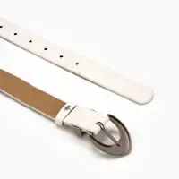 Ремень жен 05-01-02-01, Июнь2506, 3*0,3*110 см, без винта, пряж мат металл, 1 прокол, белый   109031