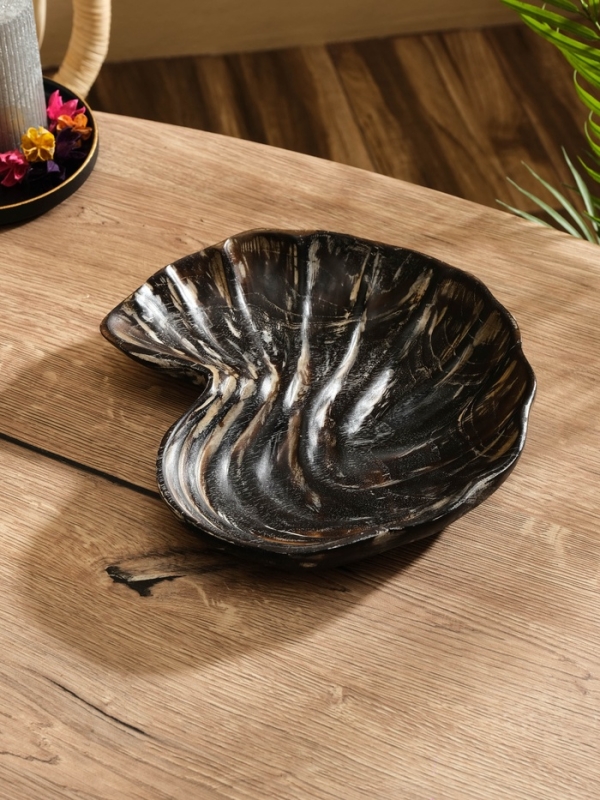 Тарелка "Ракушка" дерево Джати, 26х23х3 см, цв. тёмно-коричневый