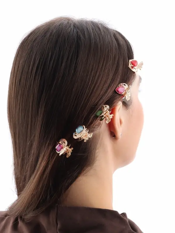 Крабик для волос &laquo;Арфея&raquo;, яблочко, 2.3 см, золото МИКС