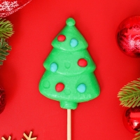 Новый год. Карамель леденцовая на палочке "3D Ёлочка с узорами", 40 г