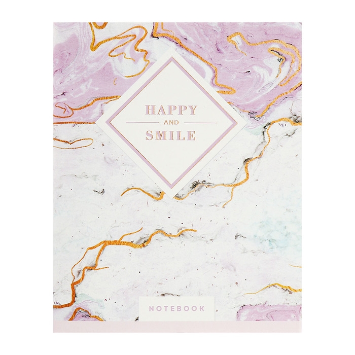 Комплект тетрадей из 4 штук, 96 листов в клетку Calligrata "Мрамор", обложка мелованный картон хром, блок №2, белизна 75% (серые листы)