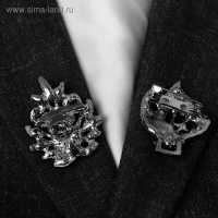 Зажим для кардигана &laquo;Асимметрия&raquo;, цвет серый в сером металле