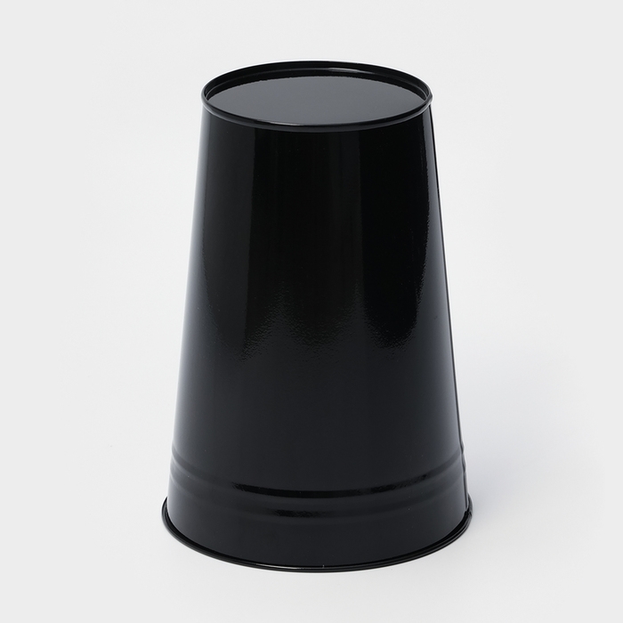 Вазон без ручек, 7 л, высота 29 см, цвет чёрный