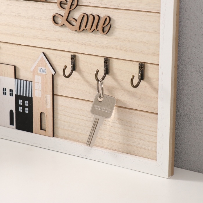 Крючки декоративные дерево "Домики " 30х24 см