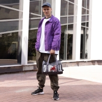 Сумка спортивная мужская, TEXTURA, маленький размер, цвет серый