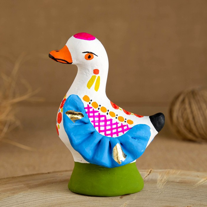 Дымковская игрушка "Утка", 10 см, микс