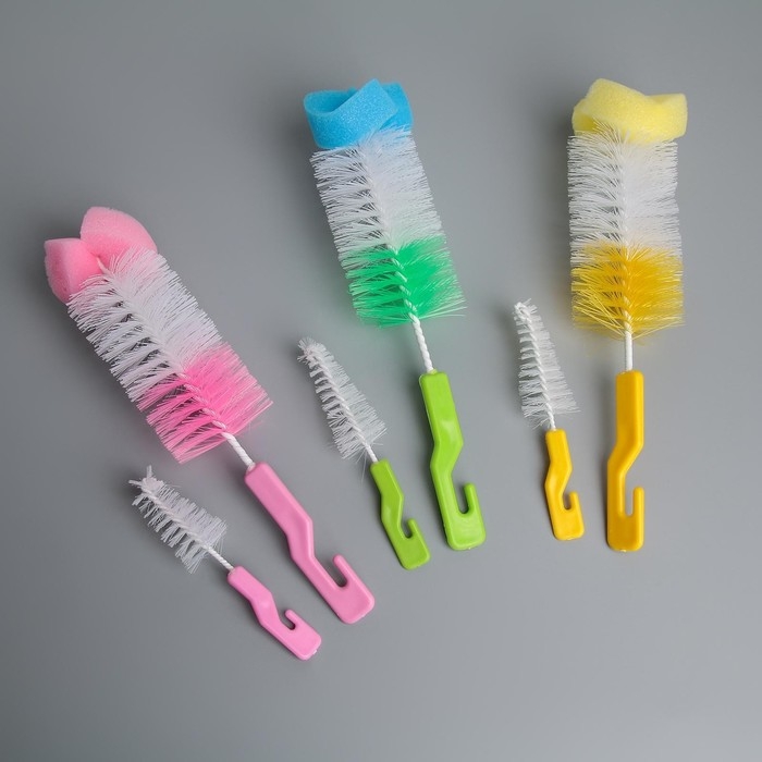 Набор ёршиков для посуды Доляна, 2 шт: 25&times;6 см, 12&times;2 см, цвет МИКС