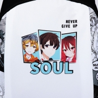 Рюкзак школьный текстильный &laquo;Аниме&raquo;, 46х30х10 см, вертикальный карман, цвет чёрный, белый