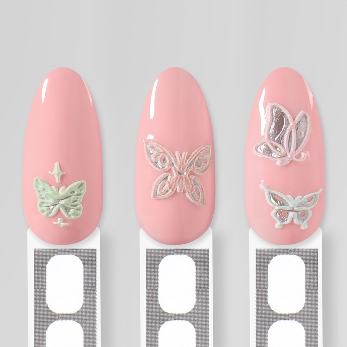 Наклейки для ногтей &laquo;Бабочки&raquo;, объёмные, разноцветные/голографические