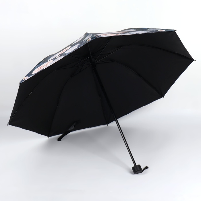 Зонт механический &laquo;Пионы&raquo;, эпонж, 4 сложения, 8 спиц, R = 48/56 см, D = 112 см, цвет МИКС