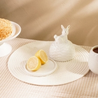 Лимонница керамическая SL Home &laquo;Лесные кролики&raquo;, 14&times;14,5 см, цвет белый