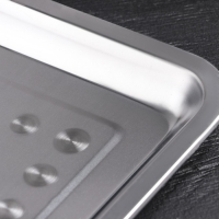 Поднос из нержавеющей стали, 39,5&times;29,5 см, толщина 1 мм, цвет серебряный