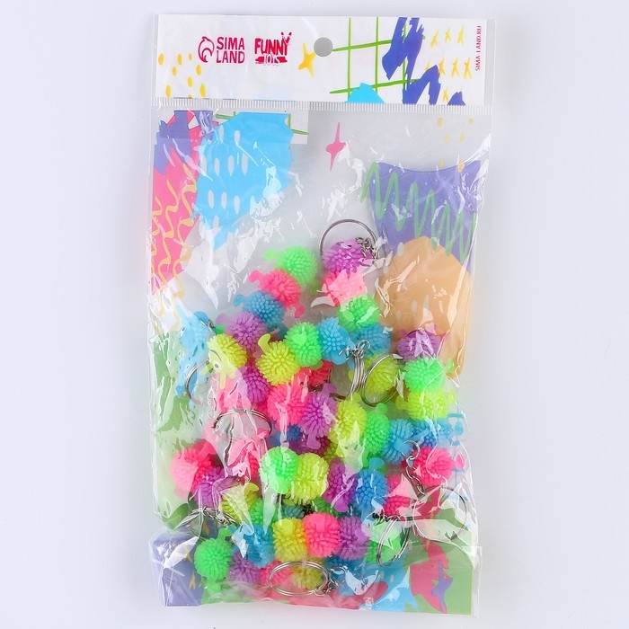 Ёжка &laquo;Сороконожка&raquo;, резиновый, на брелоке, цвета МИКС