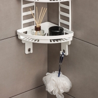 Полка угловая &laquo;Трансформер&raquo;, 25&times;18&times;58 см, цвет белый