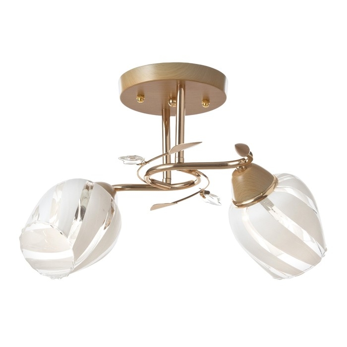 Люстра  "Лепестки" 2x40Вт E27 золото 44х33х28 см