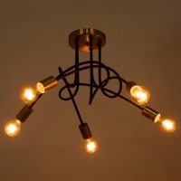 Люстра "Узел" 5х40Вт Е27 черный/латунь 52х52х36см