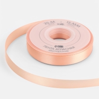 Лента атласная двухсторонняя №0714 15мм*25&plusmn;1м персиковый пух TR