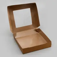 Коробка складная, с окном крафт, 20&times;20&times;4 см
