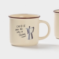 Набор кружек Доляна "Время кофе" 4 шт., цвет молочный