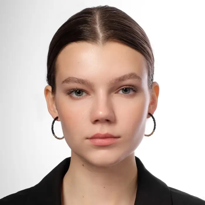 Серьги набор 8 пар &laquo;Ночь&raquo; кольца, цвет чёрно-белый в золоте, d=4