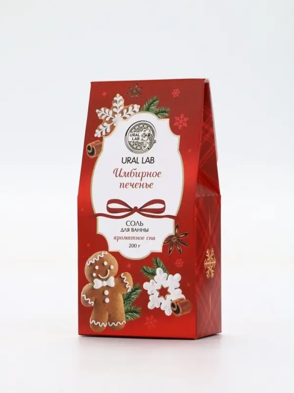 Соль для ванны, аромат имбирное печенье, 200 г, URAL LAB