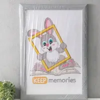 Фоторамка для фото 40х60 см "Luxe Elegance" пластик, серо-голубой, (пластик экран)