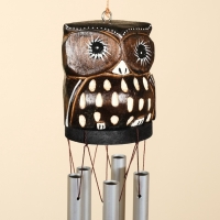 Музыка ветра "Совёнок" дерево, алюминий 9х8х100 см