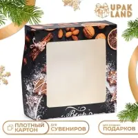 Коробка подарочная новогодняя складная с окном &laquo;Верь в чудеса&raquo; 15&times;15&times;4 см