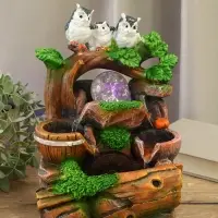 Фонтан "Совы на дереве" 25,5х17х14 см (с подсветкой)