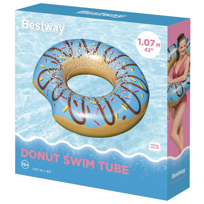 Круг для плавания «Пончик», d=107 см, от 12 лет, цвет МИКС, 36118 Bestway Круг для плавания «Пончик», d=107 см, от 12 лет, цвет МИКС, 36118 Bestway