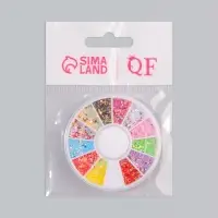 Стразы круглые для декора, 1 мм, 12 ячеек, разноцветные