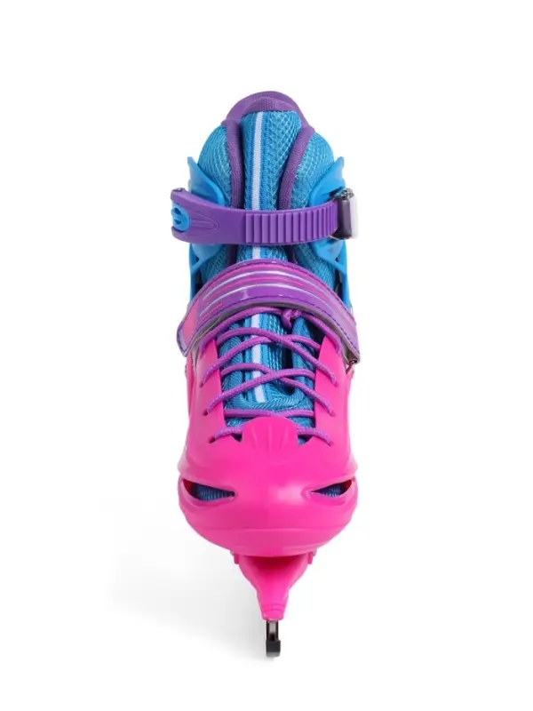 Коньки детские раздвижные BlackAqua, р. 30-33, для фитнеса, с роликовой платформой, мультиколор